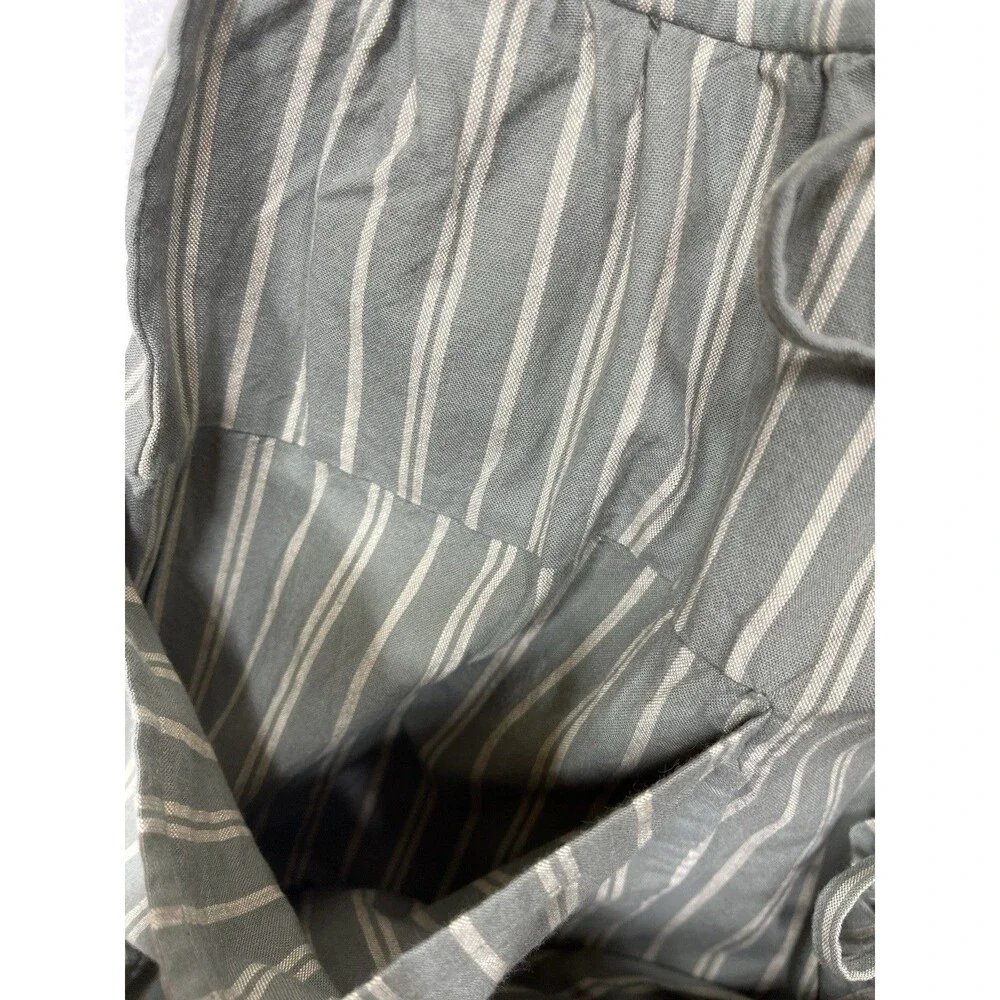 Free People Jumpsuit Women Gray Stripe Cotton Verona Bare Boho Retro Size XL New